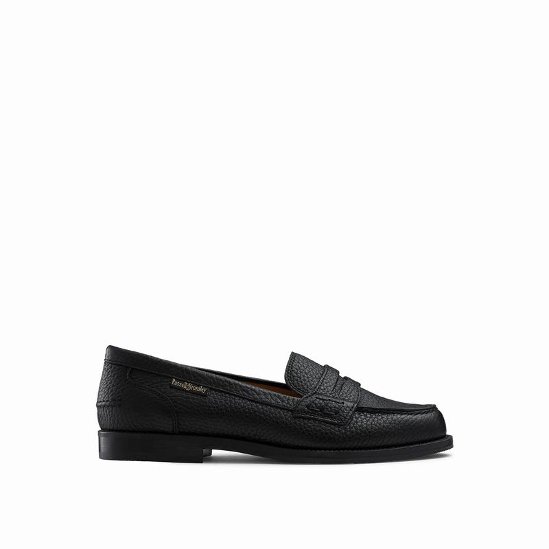 Russell & Bromley Sixpence Penny Loafers Womens Black [WXZ9218FK]